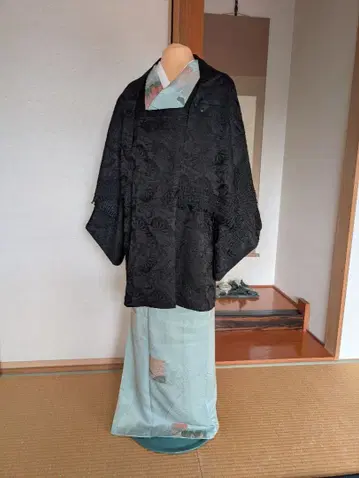 순수 실크 숄 포함 예복용 도효 코트