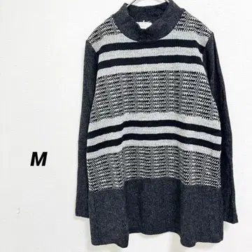 백합 유우리 미세스 니트 스웨터 [ M ] 블랙 그레이