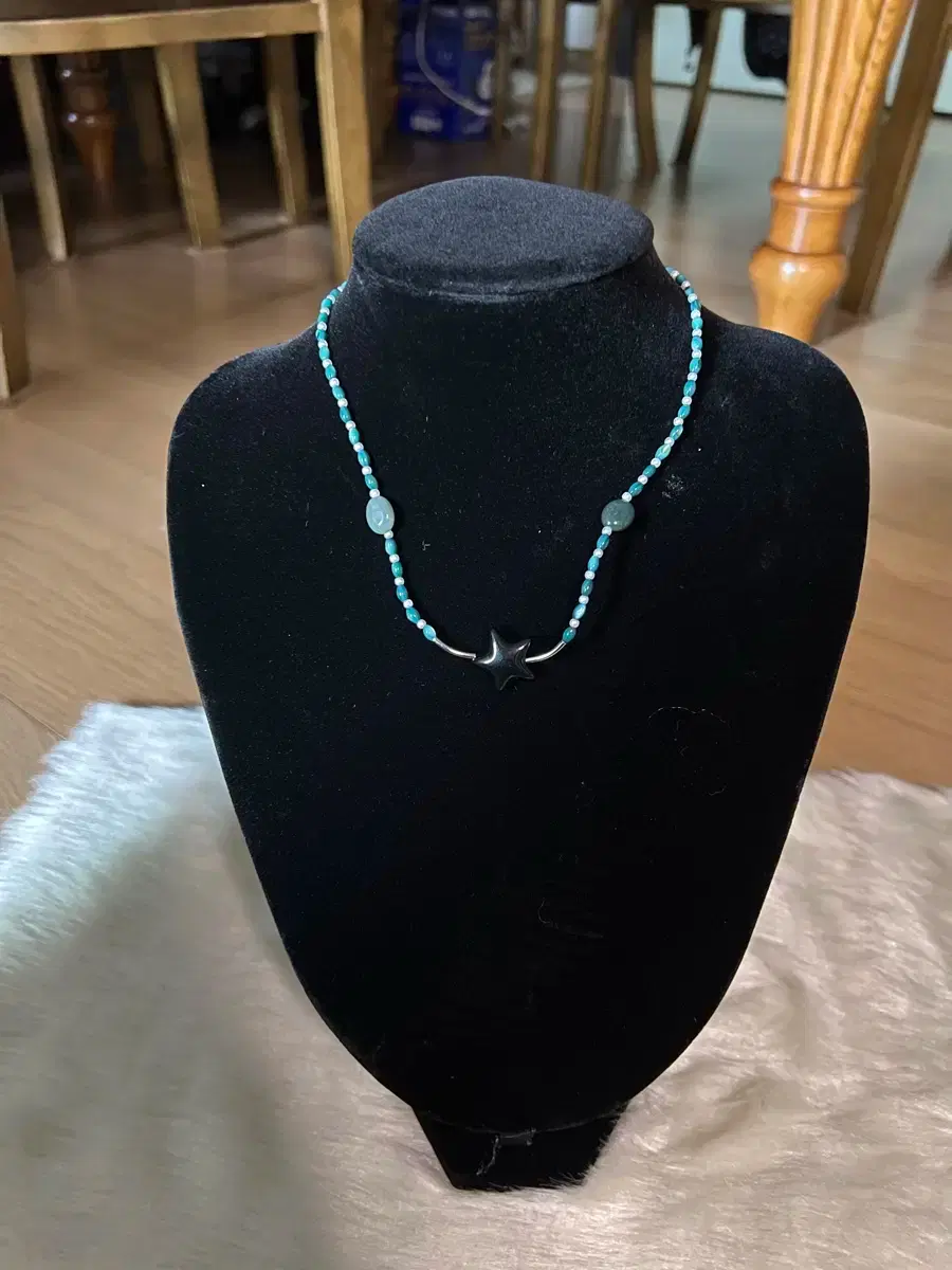 Blue Katseye Beads Star Necklace (Surgical Steel Product)