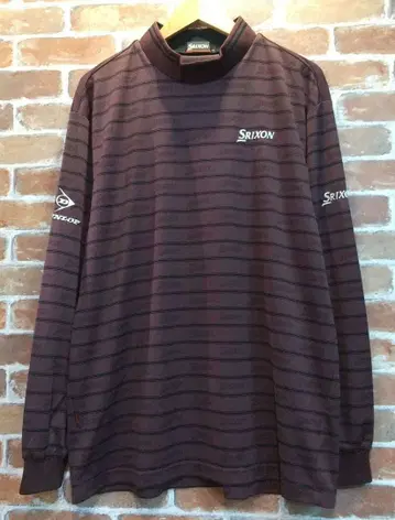 Srixon 다크 브라운 스트라이프 긴팔 셔츠