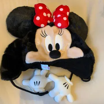 미니 마우스 귀 달린 플리스 모자 장갑 세트