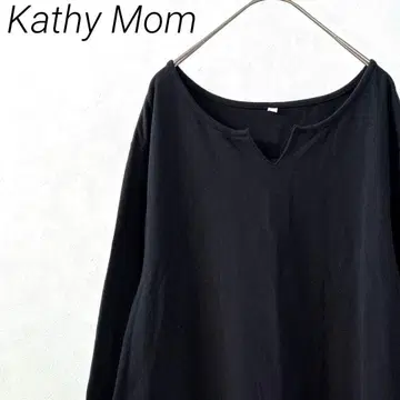 Kathy Mom 무릎 기장 원피스 키넥 리프 무늬 빅 루즈핏