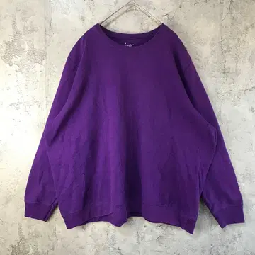 B914 구제 의류 맨투맨 보라색 무지 90s Y2K