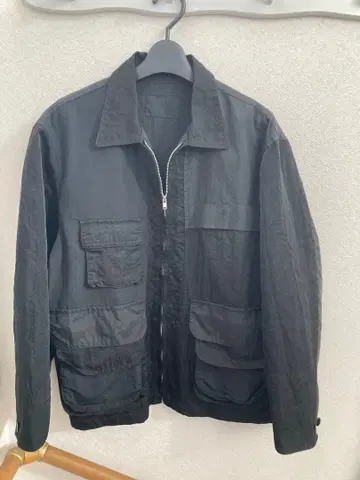 풀드 블랙 집업 자켓 M