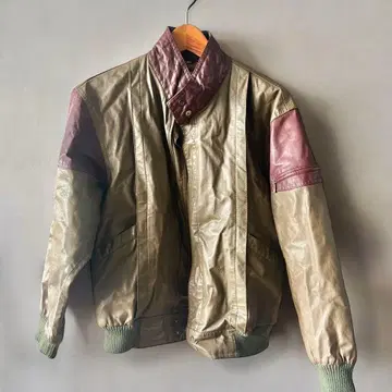 rocher 일본제 빈티지 페이크 가죽 자켓 레어 컬러