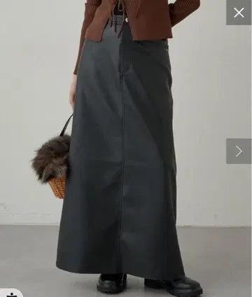 라운지 드레스 인조 가죽 맥시 스커트