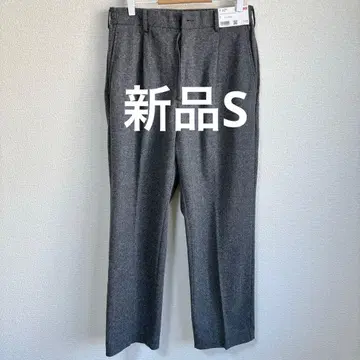 [ 새상품 ] 유니클로 턱 와이드 팬츠 헤링본 S