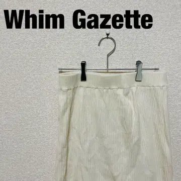 윔 가젯 - whim gazette - 리브 니트 프린지 스커트 F