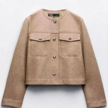 ZARA 노카라 자켓 M 사이즈 여성용 베이지