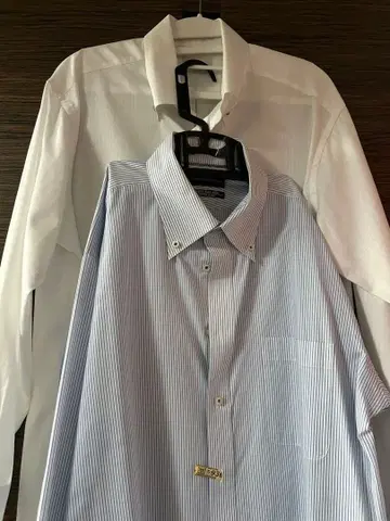 고급 스트라이프 와이셔츠 2장 묶음 판매 (LL)
