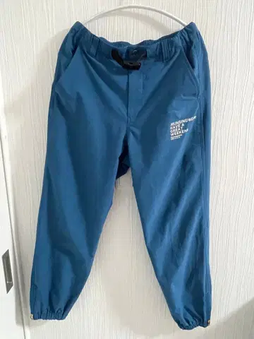 펭귄 자수 장식 블루 팬츠