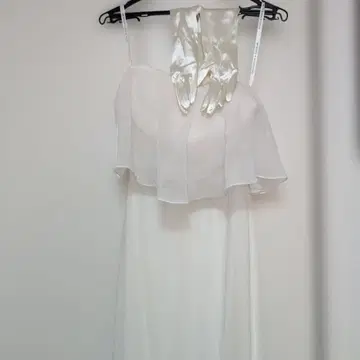 MORILEE 화이트 쉬폰 뷔스티에 웨딩 드레스