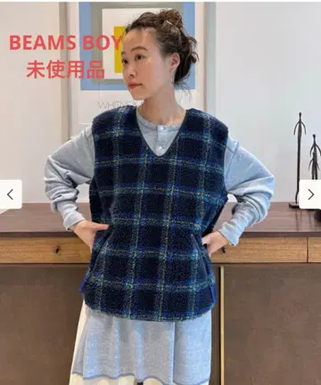 BEAMS BOY 보이 자카드 보아 풀오버 베스트