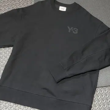 Y-3 트레이닝복 코튼 크루넥 로고 BLACK