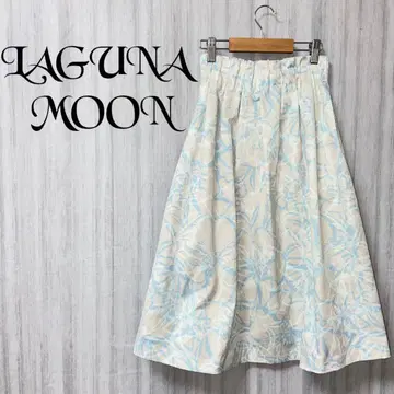 [] 플레어 스커트 무릎 기장 허리밴딩 양쪽 사이드 포켓 꽃무늬