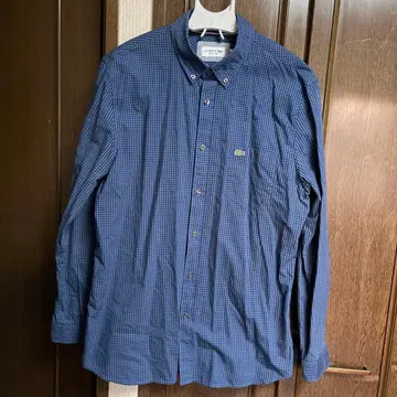 LACOSTE 네이비 체크 셔츠 FR41 사이즈
