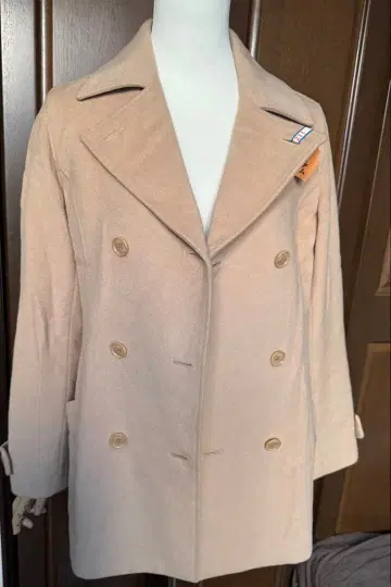 베이지 울 혼방 피코트 내추럴 베이직