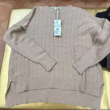 Susy Mix 케이블 니트 스웨터 S/M 카멜