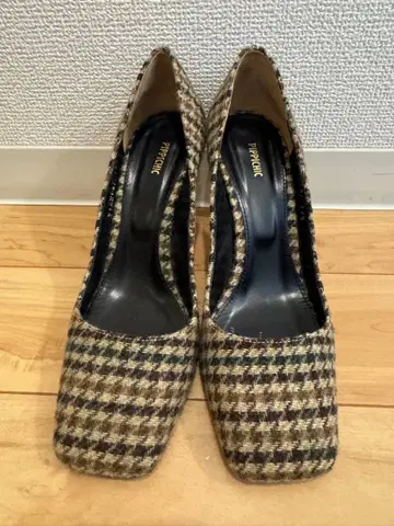 PIPPICHIC 체크 무늬 트위드 하이힐 362/1