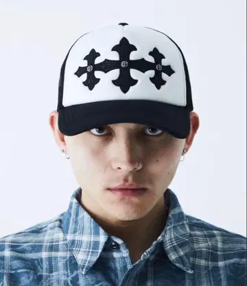 Supplier 크로스 가죽 패치 메쉬 캡 블랙 F