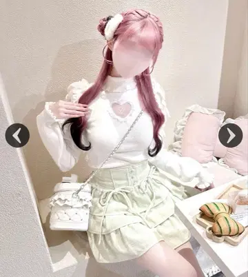 트위드 티어드 프릴 스커트 그린 허니뮤우 HONEY MEW