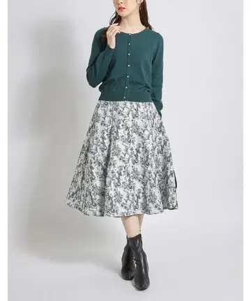 tocco closet 클래시컬 플라워 자카드 플레어 스커트 M