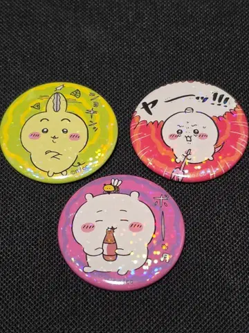 치이카와 패러렐 월드 트레이딩 홀로그램 캔뱃지 3종