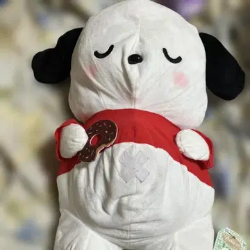 포차코 봉제 인형 빨간색 의류 도넛 포함