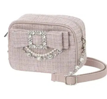 아가씨 트위드 리본 비쥬 숄더백