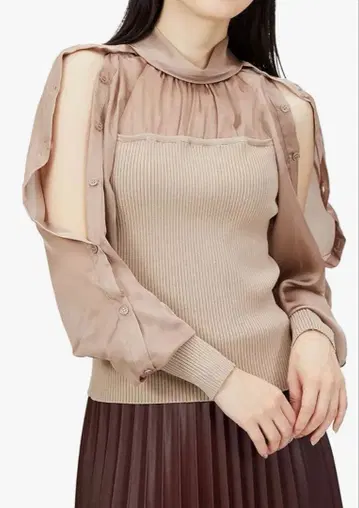 스나이델 snidel 숄더 오픈 시어 니트 풀오버