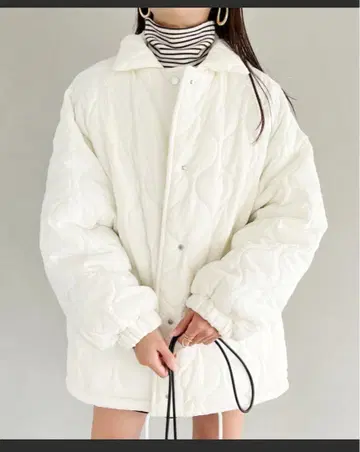 몬스터 퀼팅 코트 보아 안감 아우터 아이보리