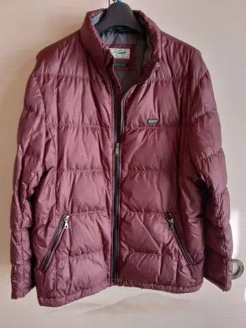 버건디 퀼팅 다운 자켓