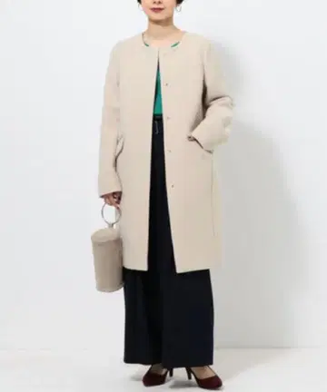 그린 라벨 릴랙싱 노카라 푸드코트 2way 롱 코트