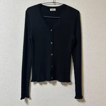 ROPE 블랙 리브 가디건