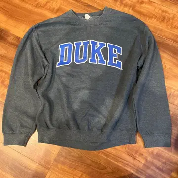 DUKE 로고 그레이 헤비 블렌드 맨투맨