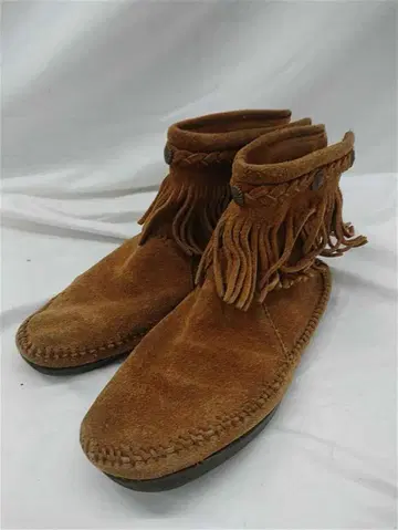 미네통카 프린지 모카신 부츠 브라운 계열 여성용