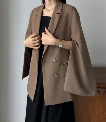 Louere 2way 슬릿 슬리브 테일러드 자켓 다크 베이지