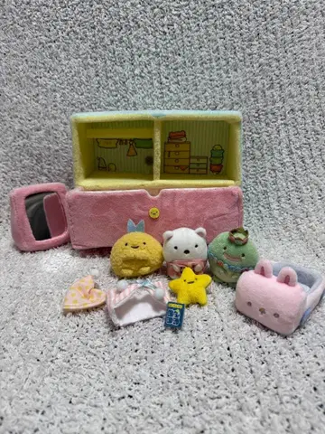 스미코구라시 테노리 봉제 인형 자동차 집 가구 세트 인형