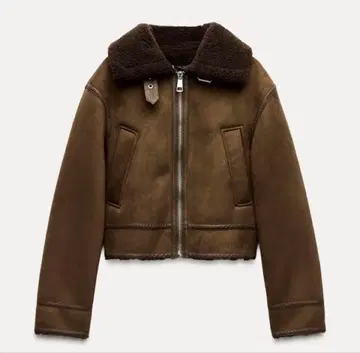ZARA 브라운 스웨이드 숏 자켓