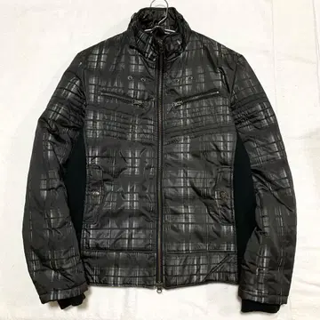 [시맨틱 디자인] 패딩 자켓 체크 더블 지퍼 하이넥 L