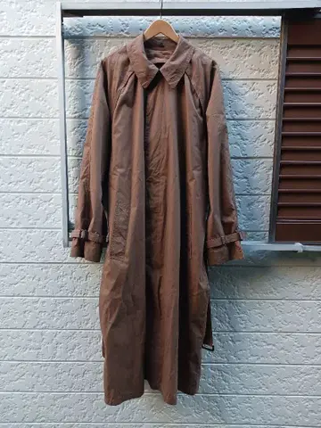 런던 포그 스텐카라 코트 카키 가죽 칼라