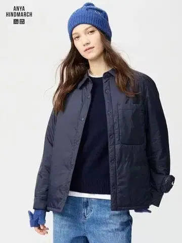 새상품 유니클로 안야 힌드마치 퍼프 테크 셔츠 자켓 M