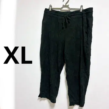 블랙 [ XL ] 허리 끈 포함 팬츠 블랙 여성용