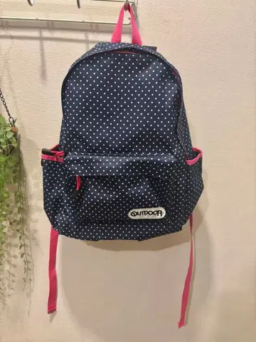 OUTDOOR 아웃도어 백팩 여성용 키즈 도트 네이비