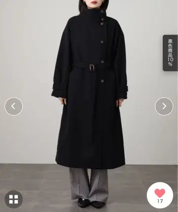 니트 모사 스탠드 카라 롱 코트