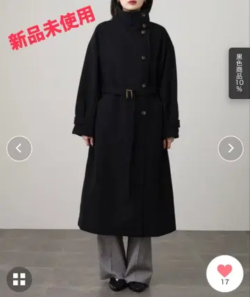 니트 모사 스탠드 카라 롱 코트