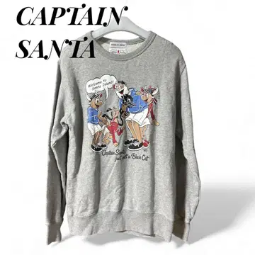 캡틴 산타 맨투맨 트레이닝복 프린트 여성용 M 그레이