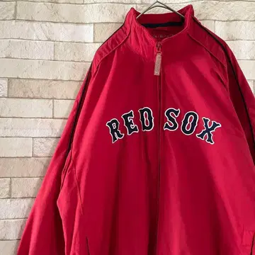 마제스틱 나일론 자켓 MLB RED SOX 자수 빨간색 XL