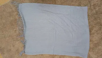 미사용 새상품 라이트 블루 프린지 스톨 대형