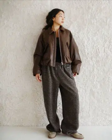 searoomlynn 시루무린 트위드 하운드 릴랙스 팬츠